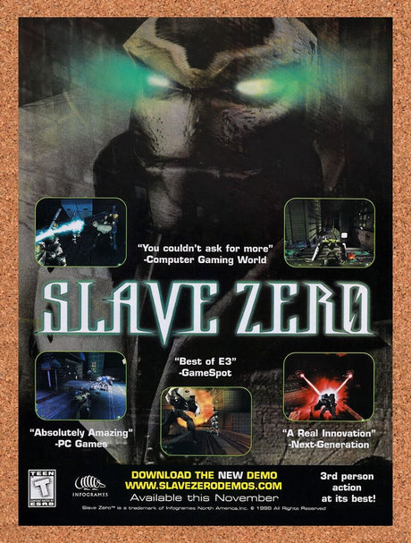 1999 Slave Zero PC Original Advertisement / Retro Wall Art v1