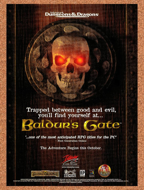 1997 Baldur's Gate PC Original Advertisement / Retro Promo v1