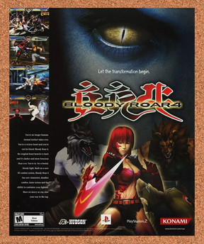 Bloody Roar 4 PS2 Original 2005 Ad Authentic Konami Fighting Video Game Promo