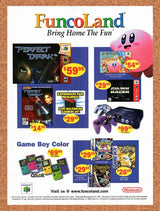 FuncoLand Original 2000 Vintage Ad - N64 Kirby The Crystal Shards Game Promo