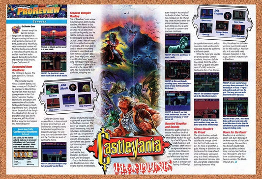 1993 Castlevania Bloodlines Genesis Original Advertisement / Retro Wall Art v5