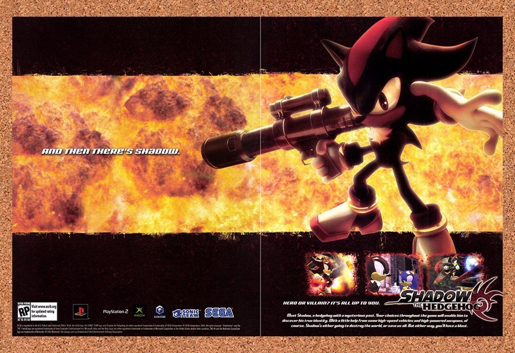 2005 Shadow The Hedgehog PS2 Original Advertisement / Retro Promo v1