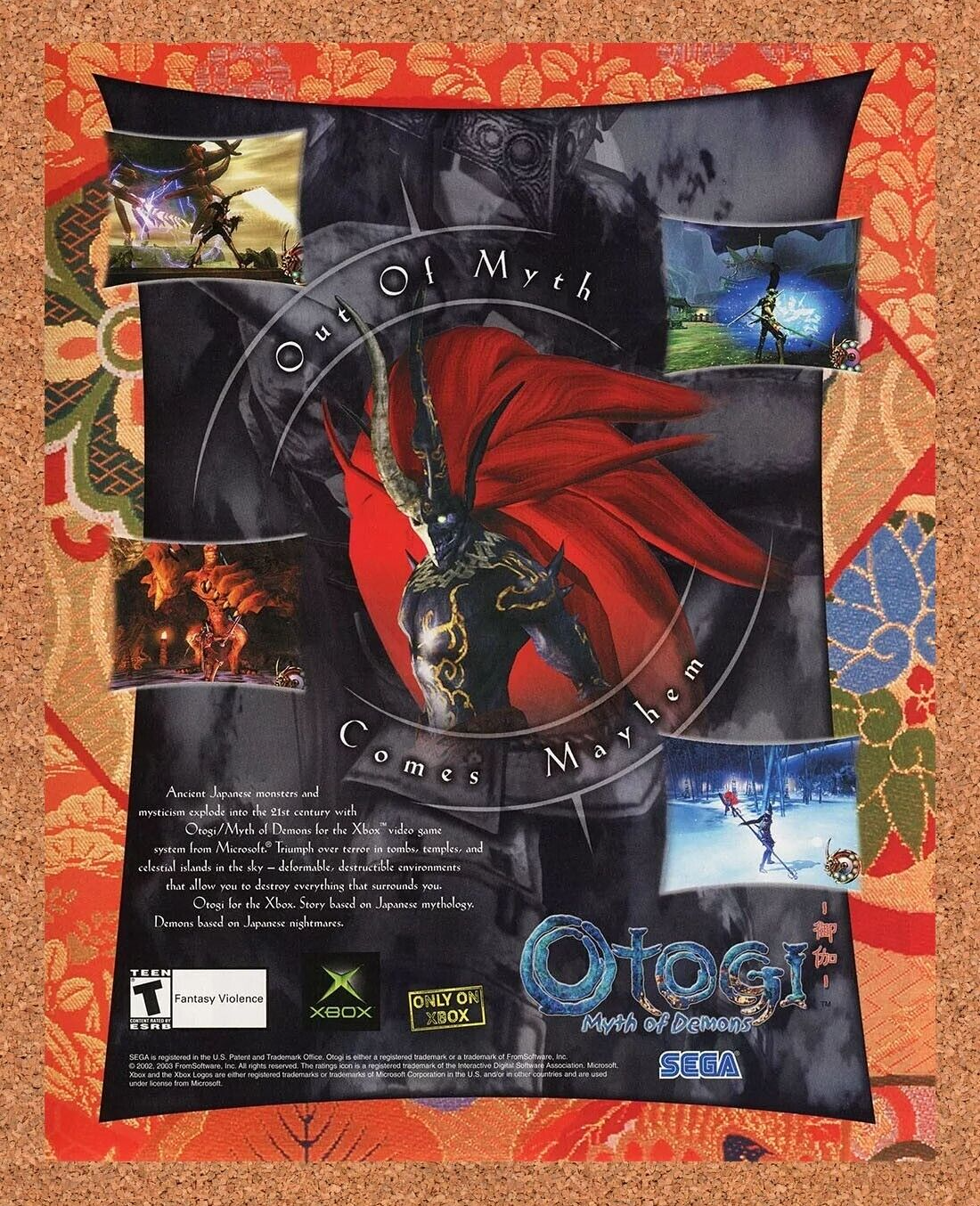 Otogi Myth Of Demons Xbox Original 2004 Ad Authentic Sega Video Game Promo