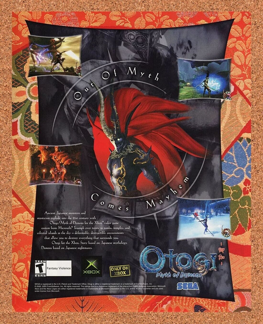Otogi Myth Of Demons Xbox Original 2004 Ad Authentic Sega Video Game Promo