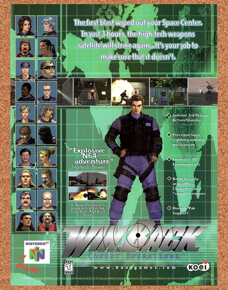 WinBack N64 Original 2002 Vintage Ad - Koei Video Game Art Promo