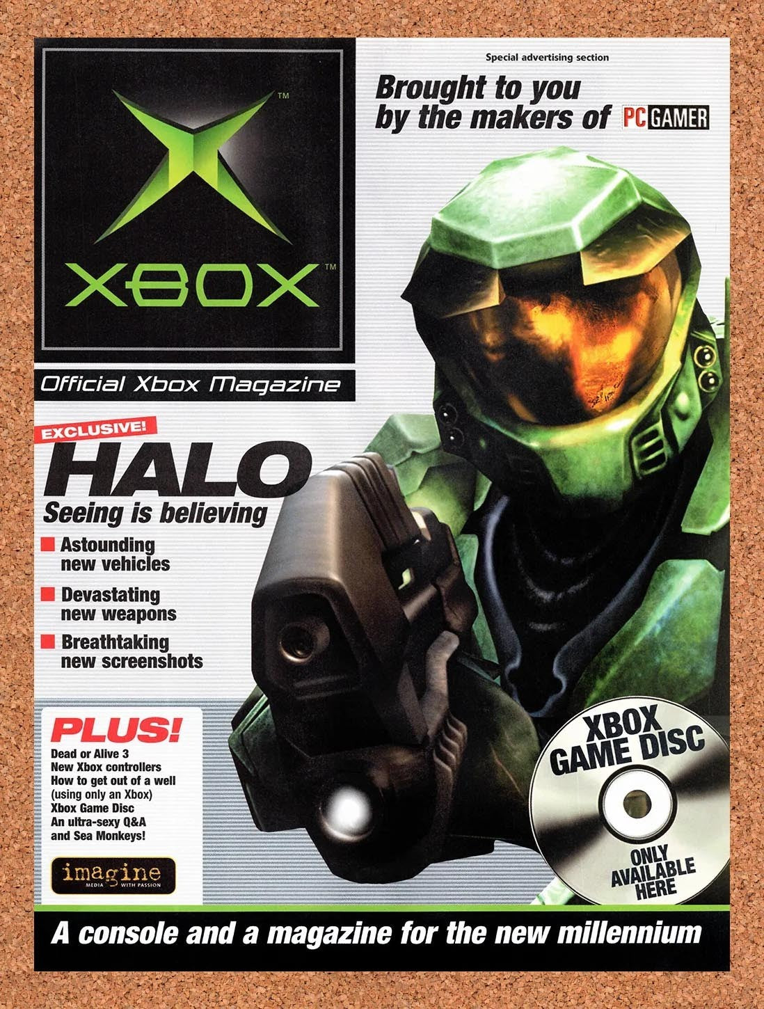 2001 Halo Official XBox Magazine Original Advertisement / Retro Promo v7