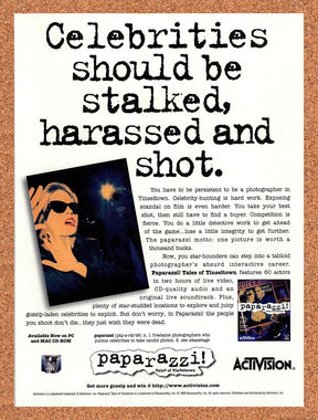 1995 Paparazzi Tales Of Tinseltown PC Original Advertisement / Retro Promo v1