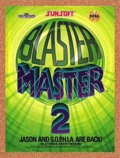 1993 Blaster Master 2 Genesis Original Advertisement / Retro Promo v1