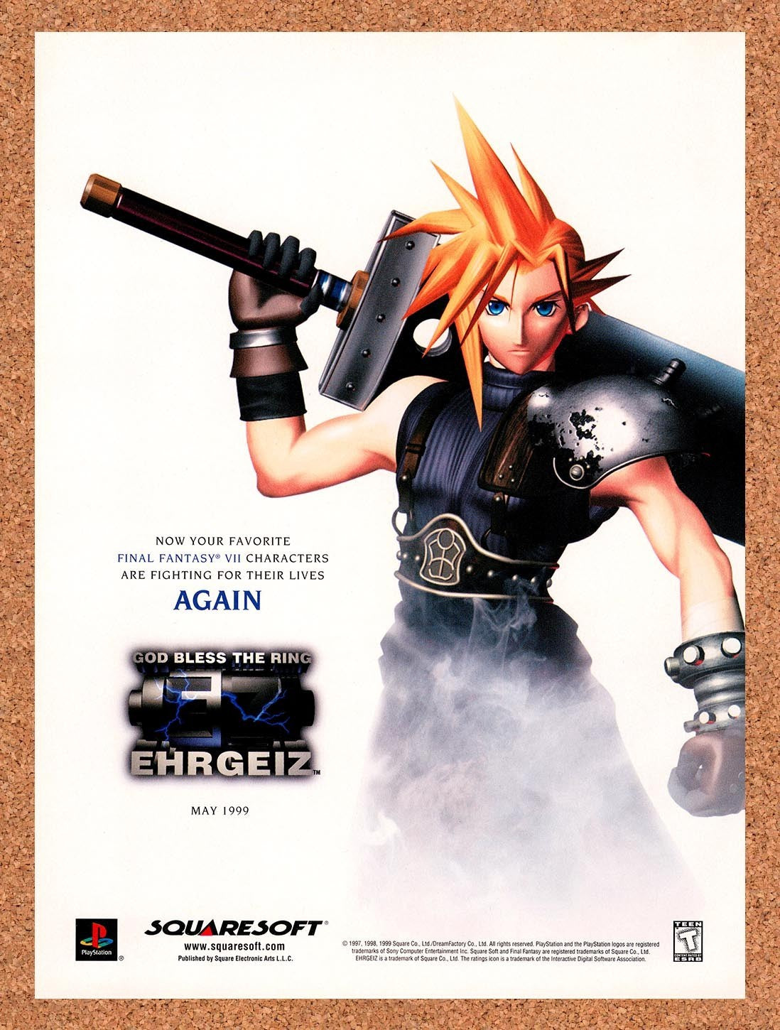 1999 Ehrgeiz PS1 Original Advertisement / Retro Promo v1
