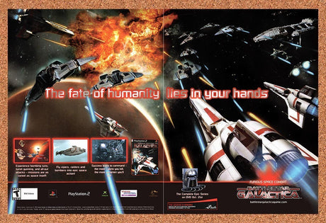 2003 Battlestar Galactica PS2 Original Advertisement / Retro Promo v1