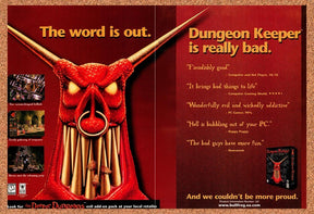 1997 Dungeon Keeper PC Original Advertisement / Retro Promo v3