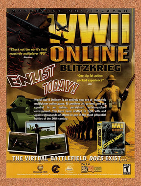 2001 WWII Online Blitzkrieg PC Original Advertisement / Retro Promo v1