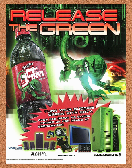 Alienware Gaming PC's Original 2004 Ad Authentic Mr. Green Sobe Sweepstakes