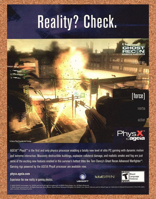 Original 2005 Ghost Recon Advanced WarFighter PC Vintage Ad - Video Game Promo