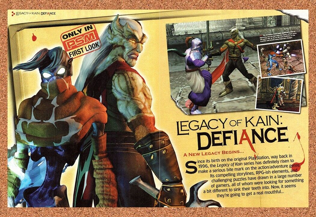 Legacy Of Kain Defiance PS2 Original 2002 Vintage Ad - Video Game Preview Promo