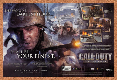 2004 Call Of Duty Finest Hour GameCube Original Advertisement / Retro Promo v1