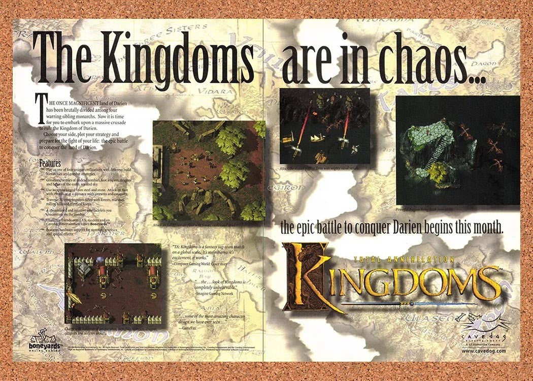1999 Total Annihilation Kingdoms PC Original Advertisement / Retro Promo v7