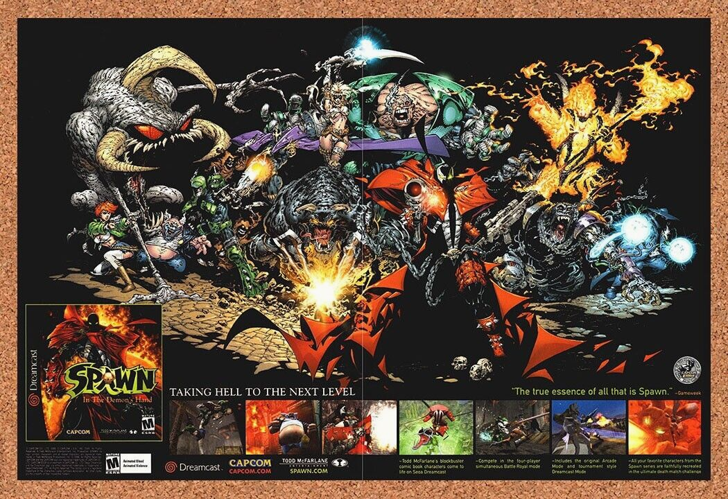 Spawn In The Demon's Hand Dreamcast Original 2000 Ad Authentic Sega Promo