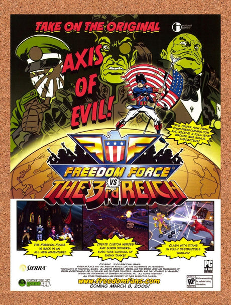 2005 Freedom Force Vs The 3rd Reich PC Original Ad / Retro Wall Art v2