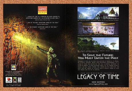 Journeyman Project 3 Legacy Time PC Original 1998 Ad Authentic Video Game Promo