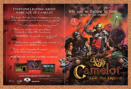 2002 Dark Age Of Camelot PC Original Advertisement / Retro Promo v4