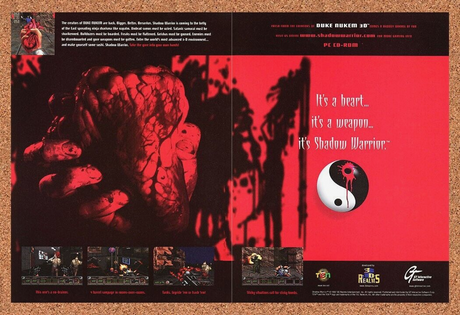 Shadow Warrior PC Original 1999 Ad Print Authentic GT FPS Video Game Promo