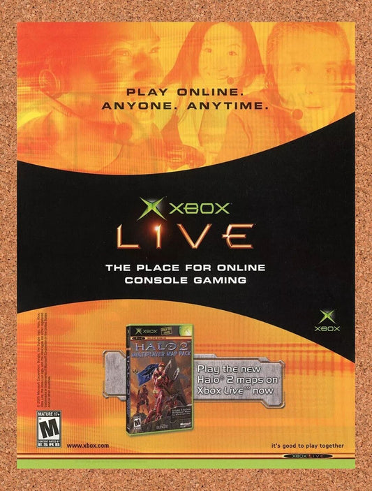 Halo 2 Xbox Multiplayer Map Pack Original 2005 Ad Authentic Video Game Promo