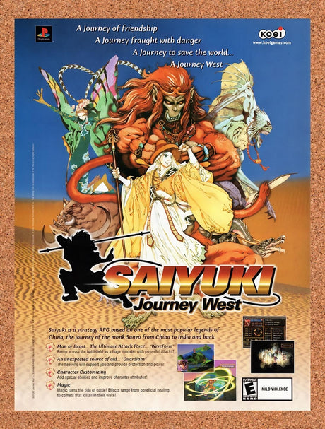 2001 Saiyuki Journey West PS1 Original Advertisement / Retro Wall Art v1