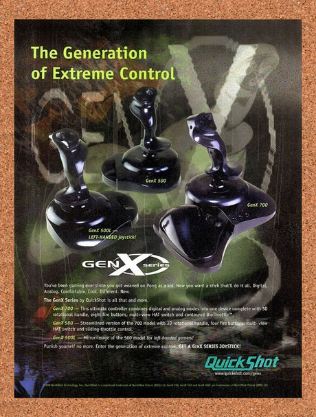 1998 QuickShot GenX Series Analog Joysticks Original Advertisement / Promo v2