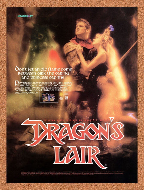 1991 Dragons Lair Game Boy Original Advertisement / Retro Wall Art v1