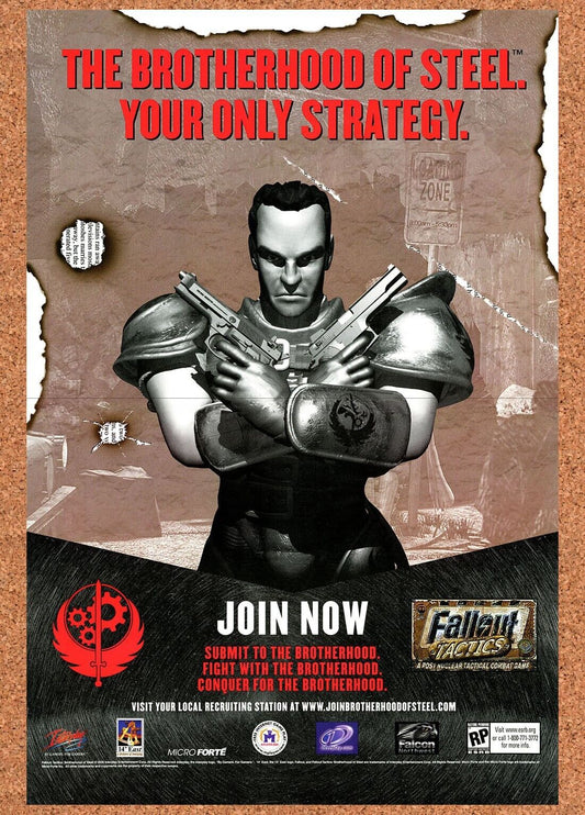 Fallout Tactics PC Original 2002 Ad Authentic Bethesda Video Games Promo v1