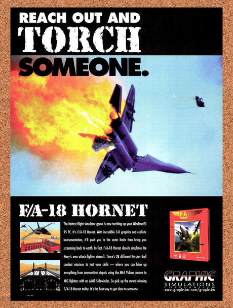 1997 F/A-18 Hornet 2.0 PC Original Advertisement / Retro Promo v1
