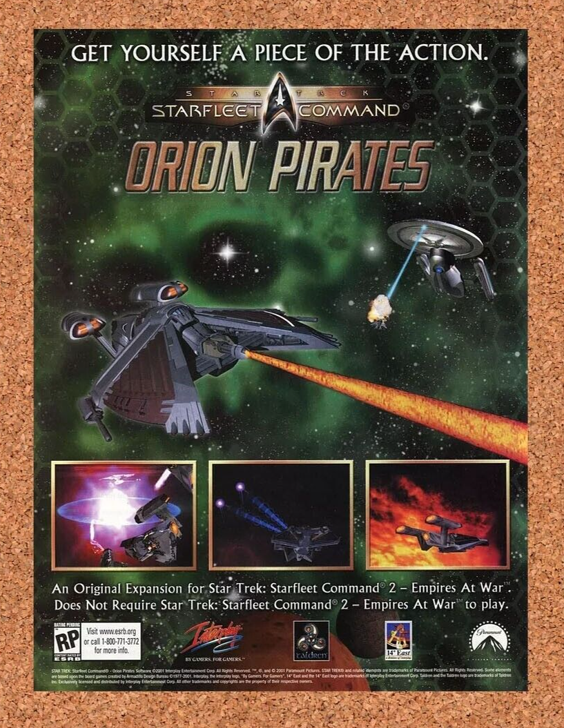 Star Trek Starfleet Command Orion Pirates PC Original 2002 Ad Authentic Promo v2