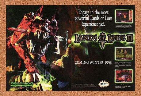 Lands Of Lore 3 PC III PC Original 2000 Ad Authentic Westwood Video Game Promo
