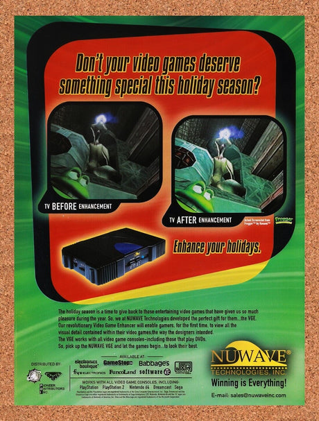 2001 Frogger Nuwave Original Advertisement / Retro Wall Art v3