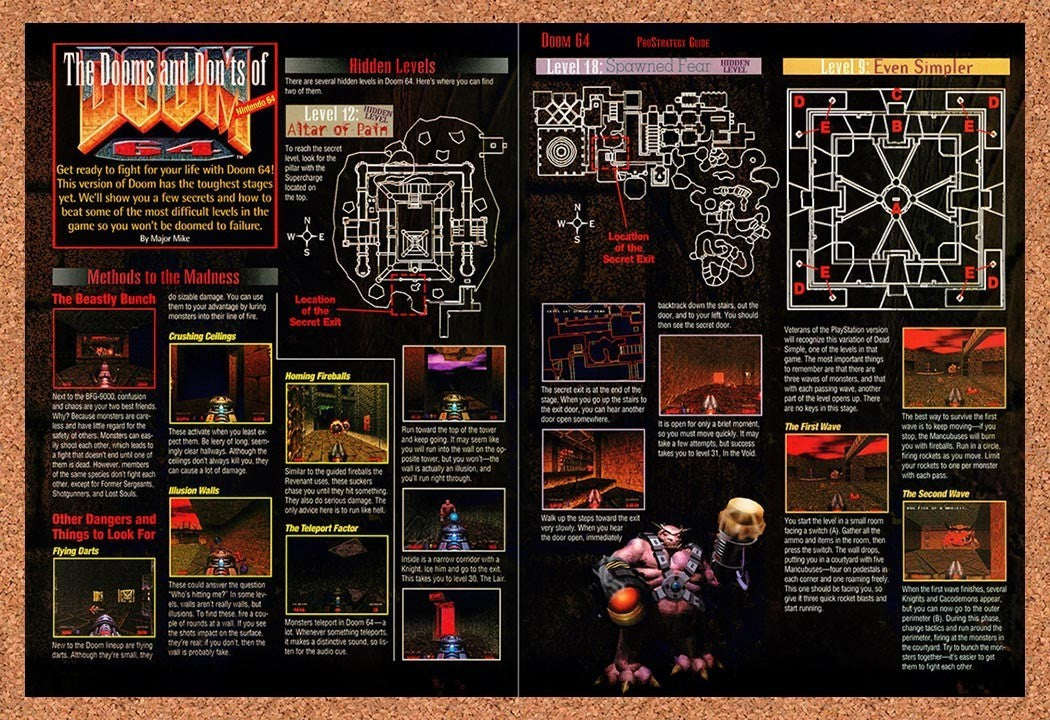 1997 Doom 64 Hidden Levels Original Advertisement / Retro Promo vr3