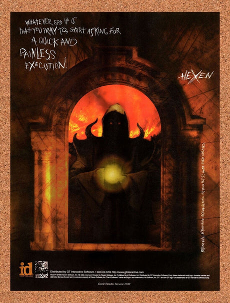 Hexen PC Original 1995 Vintage Ad - id Video Game Promo