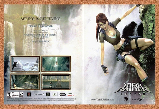 Tomb Raider Legend PS2 Original 2005 Vintage Ad - Lara Croft Video Game Promo