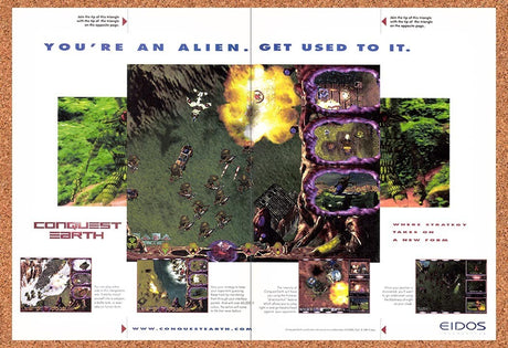 1997 Conquest Earth PC Original Advertisement / Retro Promo v2