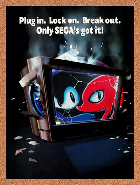 1994 Sonic & Knuckles Plug In Lock On Original Advertisement / Retro Promo v1