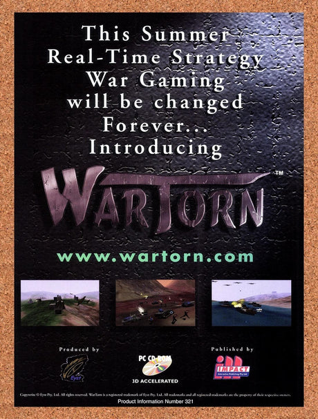 1998 WarTorn PC Original Advertisement / Retro Promo v1