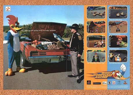 Woody Woodpecker Racing Dreamcast Original 2001 Ad Authentic Video Game Promo