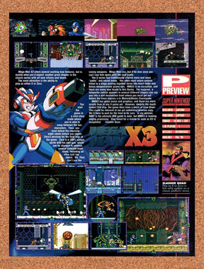 1995 Mega Man X3 SNES Original Advertisement / Retro Promo vr1