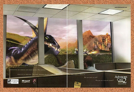 Asheron's Call 2 Fallen Kings PC Original 2004 Ad Authentic Video Game Promo
