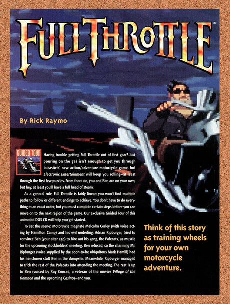 1995 Full Throttle PC Original Advertisement / Retro Promo vr2
