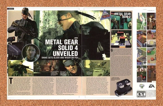 Metal Gear Solid 4 PS3 Original 2006 Ad Authentic Konami Video Game Promo