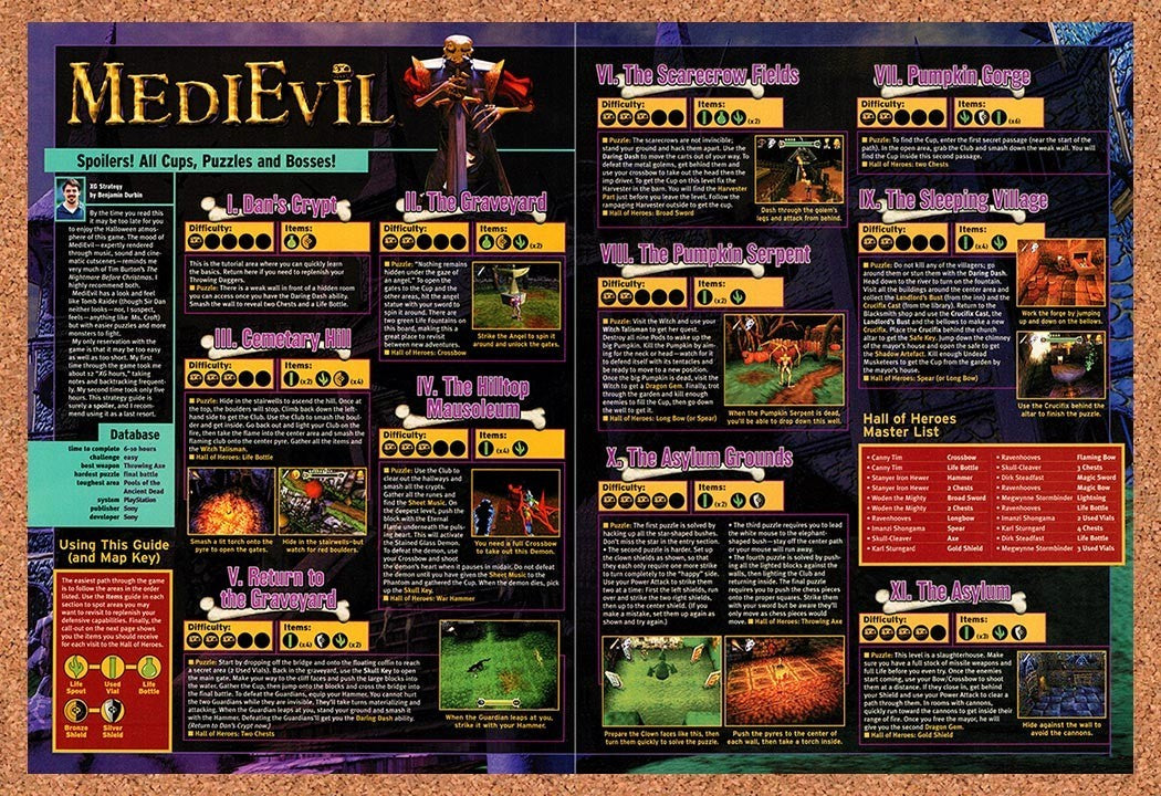1998 Medievil PS1 Original Advertisement / Retro Promo vr1