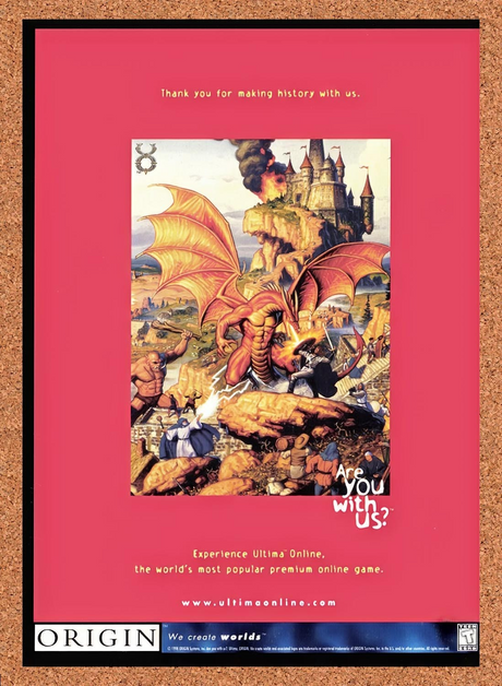 1998 Ultima Online PC Original Advertisement / Retro Promo v2
