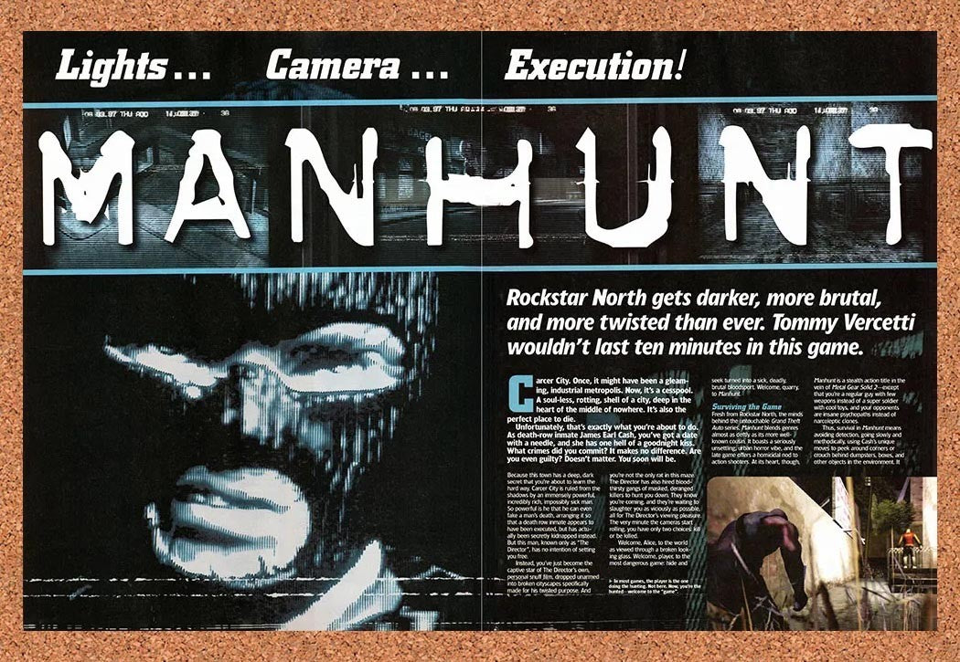 2003 Manhunt PS2 Original Advertisement / Retro Promo vr1