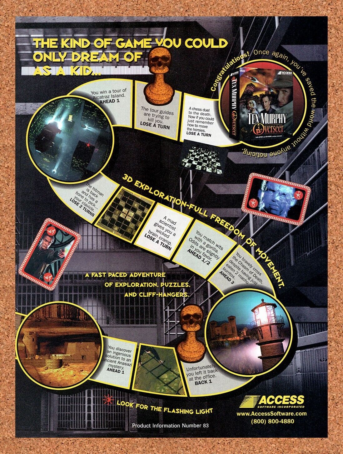1998 Tex Murphy Overseer PC Original Advertisement / Retro Wall Art v2